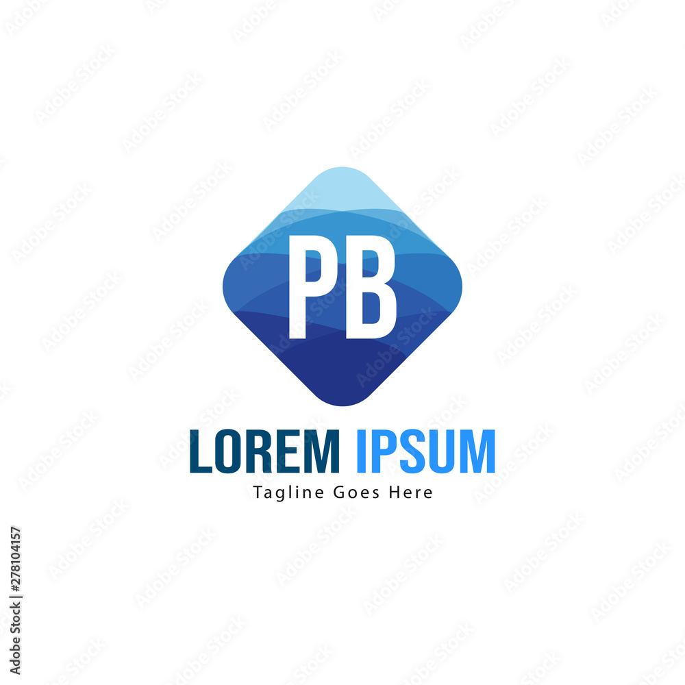 Initial PB logo template with modern frame. Minimalist PB letter logo vector illustration
