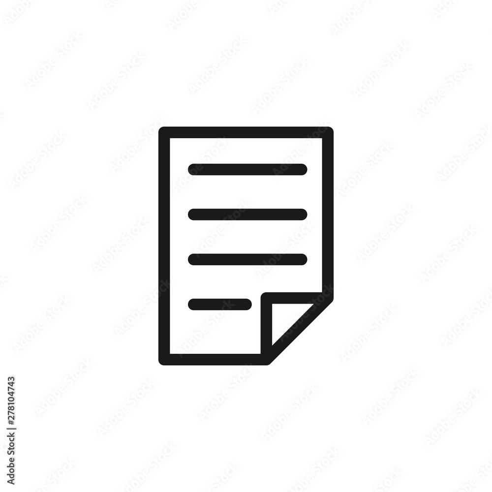 Document icon. File, page, sheet symbol. Business document, contract, file icon Document icon. File, page, sheet symbol. Business document, contract, file icon