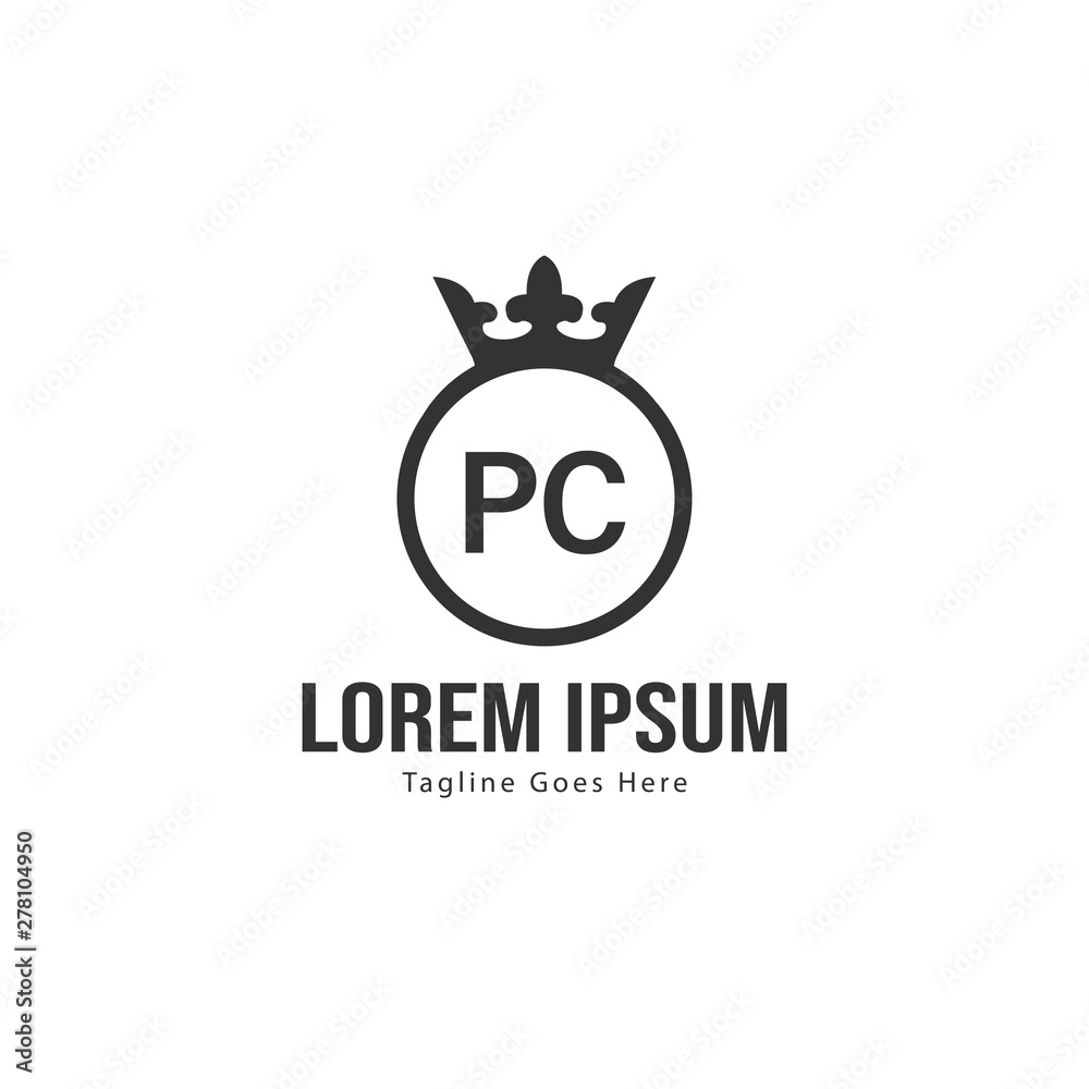 Initial PC logo template with modern frame. Minimalist PC letter logo vector illustration Initial PC logo template with modern frame. Minimalist PC letter logo vector illustration