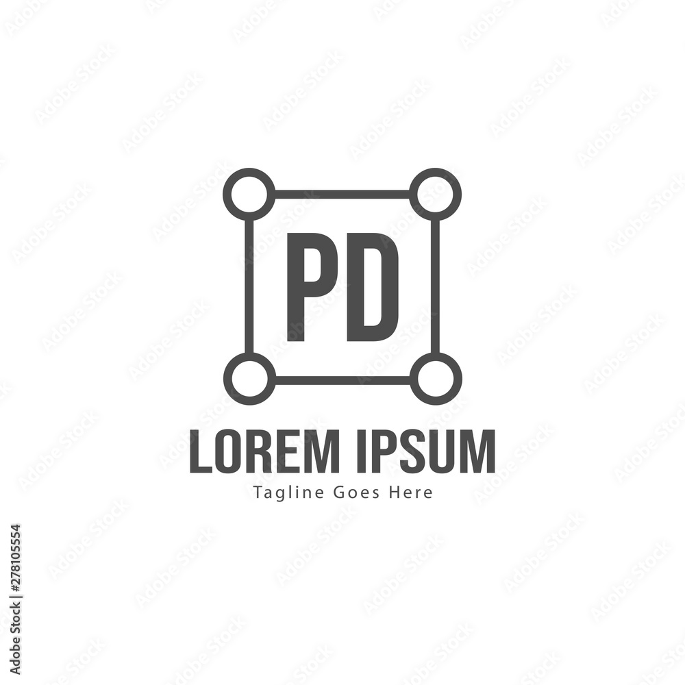 Initial PD logo template with modern frame. Minimalist PD letter logo vector illustration Initial PD logo template with modern frame. Minimalist PD letter logo vector illustration