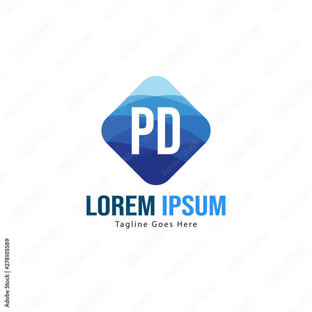 Fototapeta premium Initial PD logo template with modern frame. Minimalist PD letter logo vector illustration