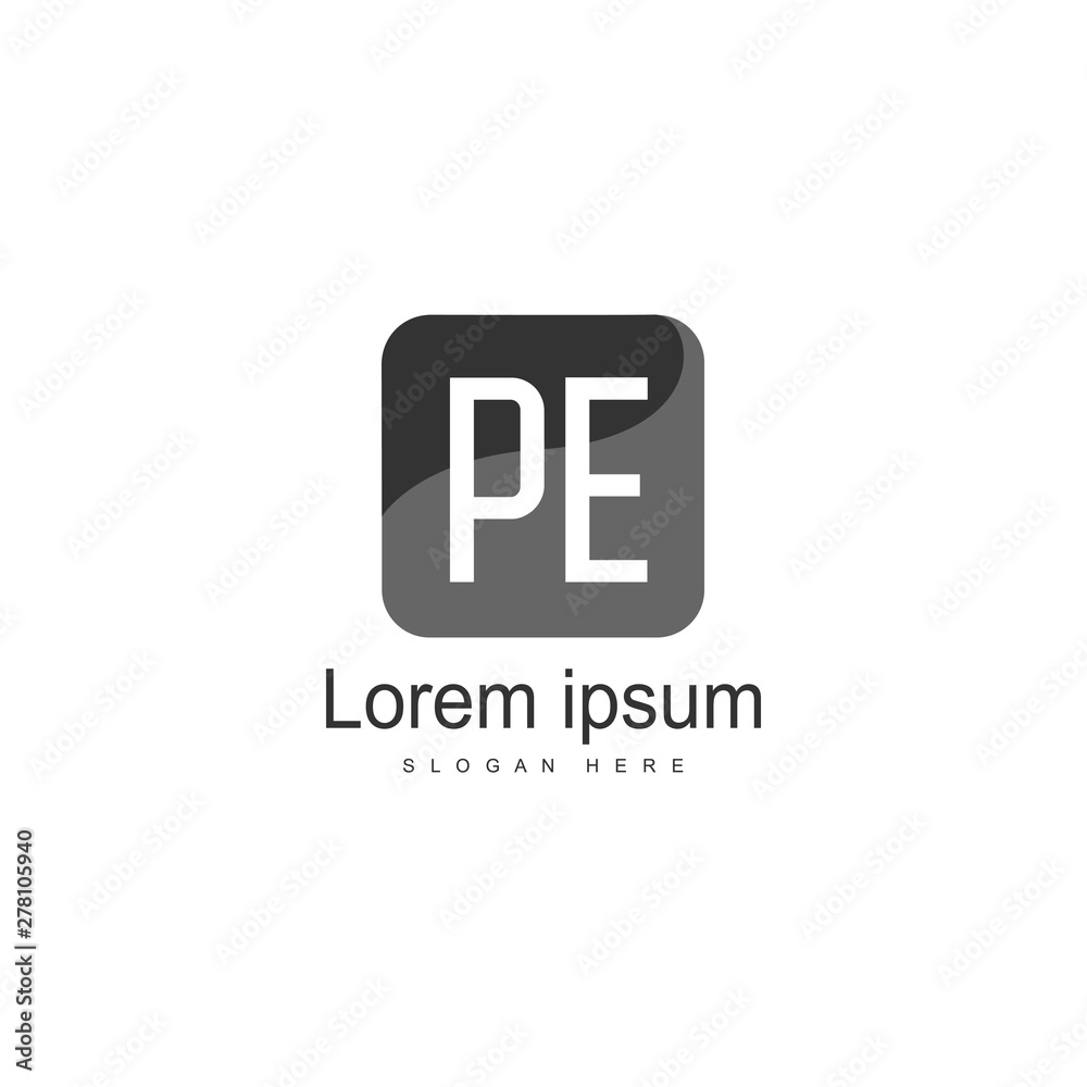 Initial PE logo template with modern frame. Minimalist PE letter logo vector illustration Initial PE logo template with modern frame. Minimalist PE letter logo vector illustration
