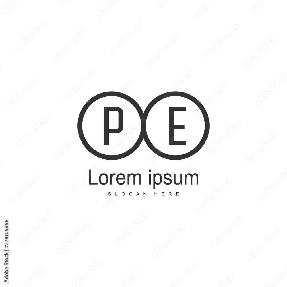 Initial PE logo template with modern frame. Minimalist PE letter logo vector illustration Initial PE logo template with modern frame. Minimalist PE letter logo vector illustration