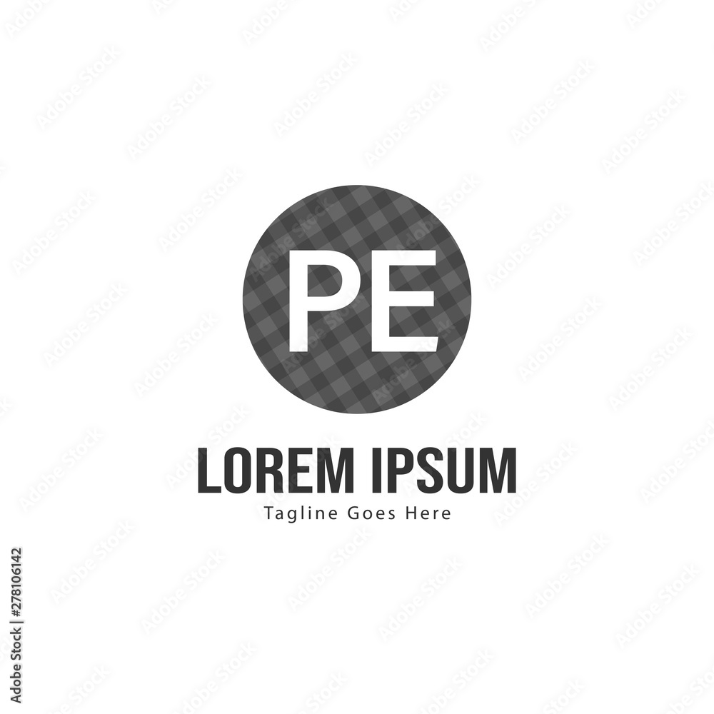 Initial PE logo template with modern frame. Minimalist PE letter logo vector illustration Initial PE logo template with modern frame. Minimalist PE letter logo vector illustration
