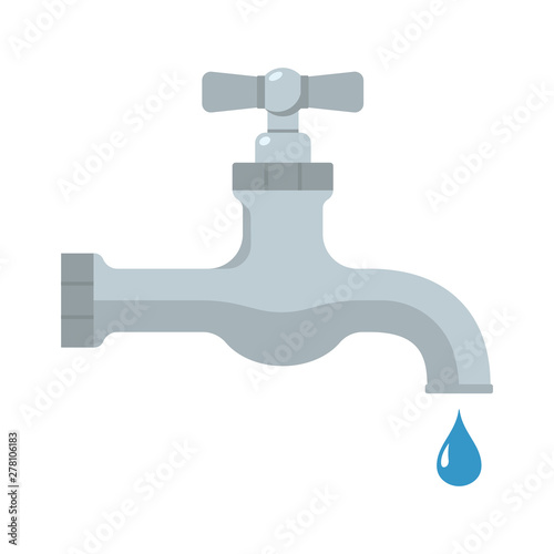 Water tap in flat style. Vector