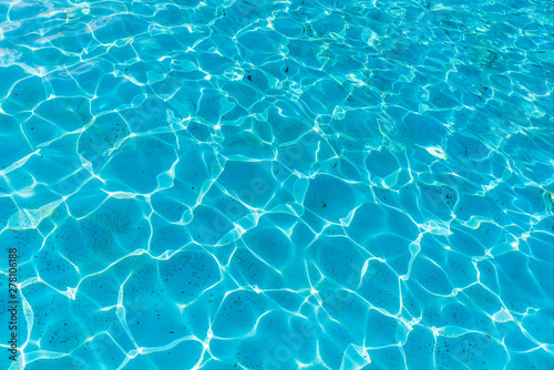 Surface of blue swimming pool, background texture of water