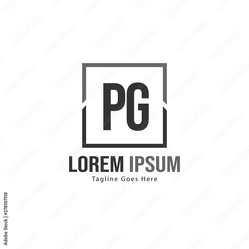 Initial PG logo template with modern frame. Minimalist PG letter logo vector illustration Initial PG logo template with modern frame. Minimalist PG letter logo vector illustration