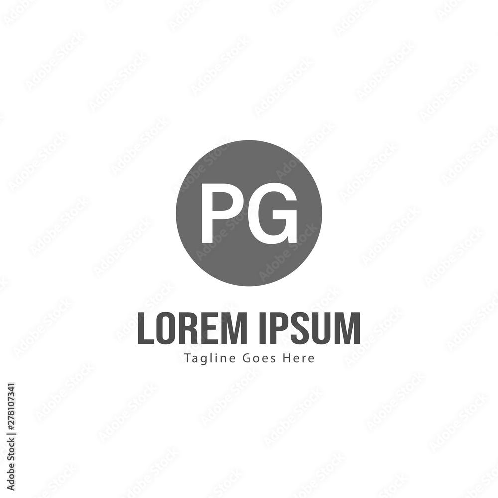 Initial PG logo template with modern frame. Minimalist PG letter logo vector illustration Initial PG logo template with modern frame. Minimalist PG letter logo vector illustration