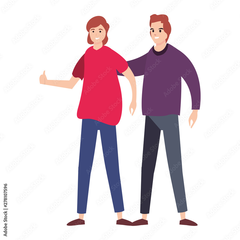 men happy young people characters men happy young people characters