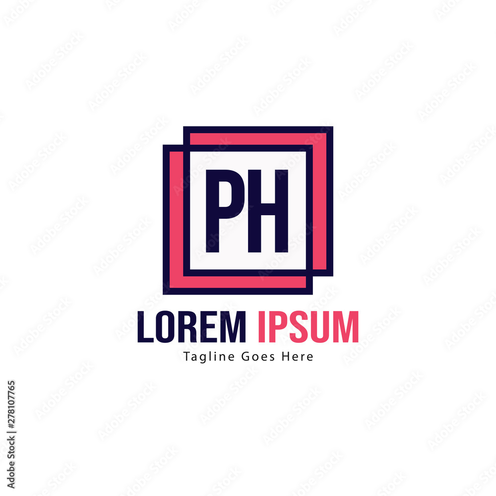 Initial PH logo template with modern frame. Minimalist PH letter logo vector illustration Initial PH logo template with modern frame. Minimalist PH letter logo vector illustration