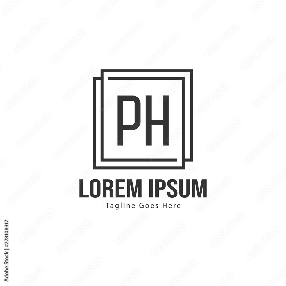 Initial PH logo template with modern frame. Minimalist PH letter logo vector illustration Initial PH logo template with modern frame. Minimalist PH letter logo vector illustration