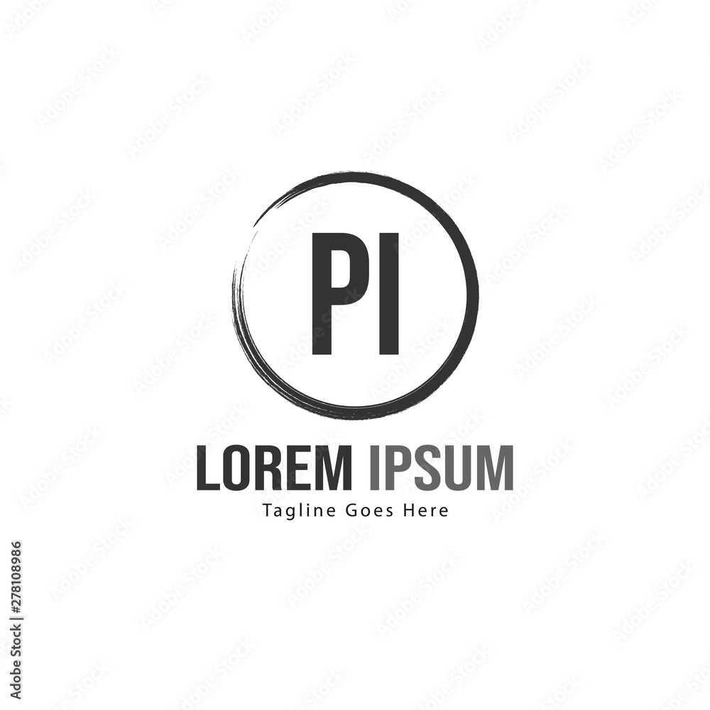 Initial PI logo template with modern frame. Minimalist PI letter logo vector illustration Initial PI logo template with modern frame. Minimalist PI letter logo vector illustration