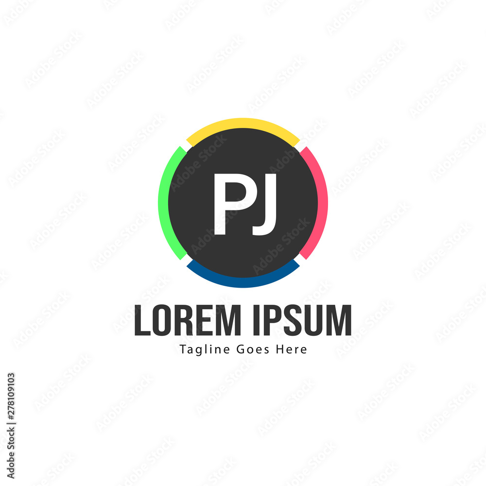 Initial PJ logo template with modern frame. Minimalist PJ letter logo vector illustration Initial PJ logo template with modern frame. Minimalist PJ letter logo vector illustration