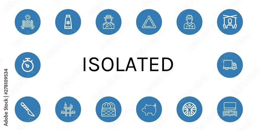 Set of isolated icons such as Bench, Sun cream, Ranger, Warning, Flight attendant, Puppet, Scalpel, Dinner table, Dumpling, Pig, Vitruvian man, Tv, Stopwatch, Truck , isolated Set of isolated icons such as Bench, Sun cream, Ranger, Warning, Flight attendant, Puppet, Scalpel, Dinner table, Dumpling, Pig, Vitruvian man, Tv, Stopwatch, Truck , isolated