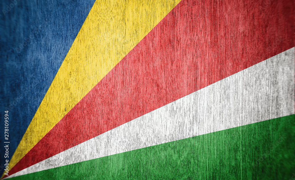 Flag of the Seychelles, dirty, background, texture.
