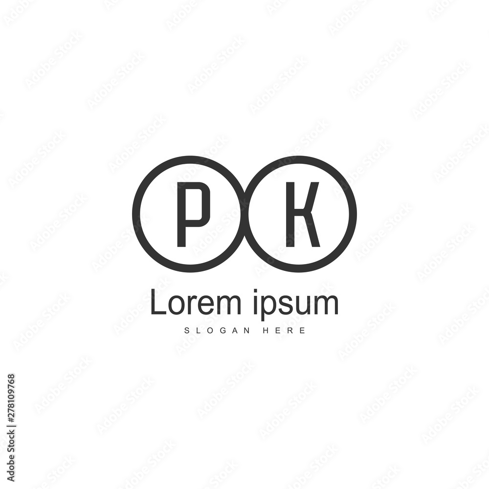 Initial PK logo template with modern frame. Minimalist PK letter logo vector illustration Initial PK logo template with modern frame. Minimalist PK letter logo vector illustration
