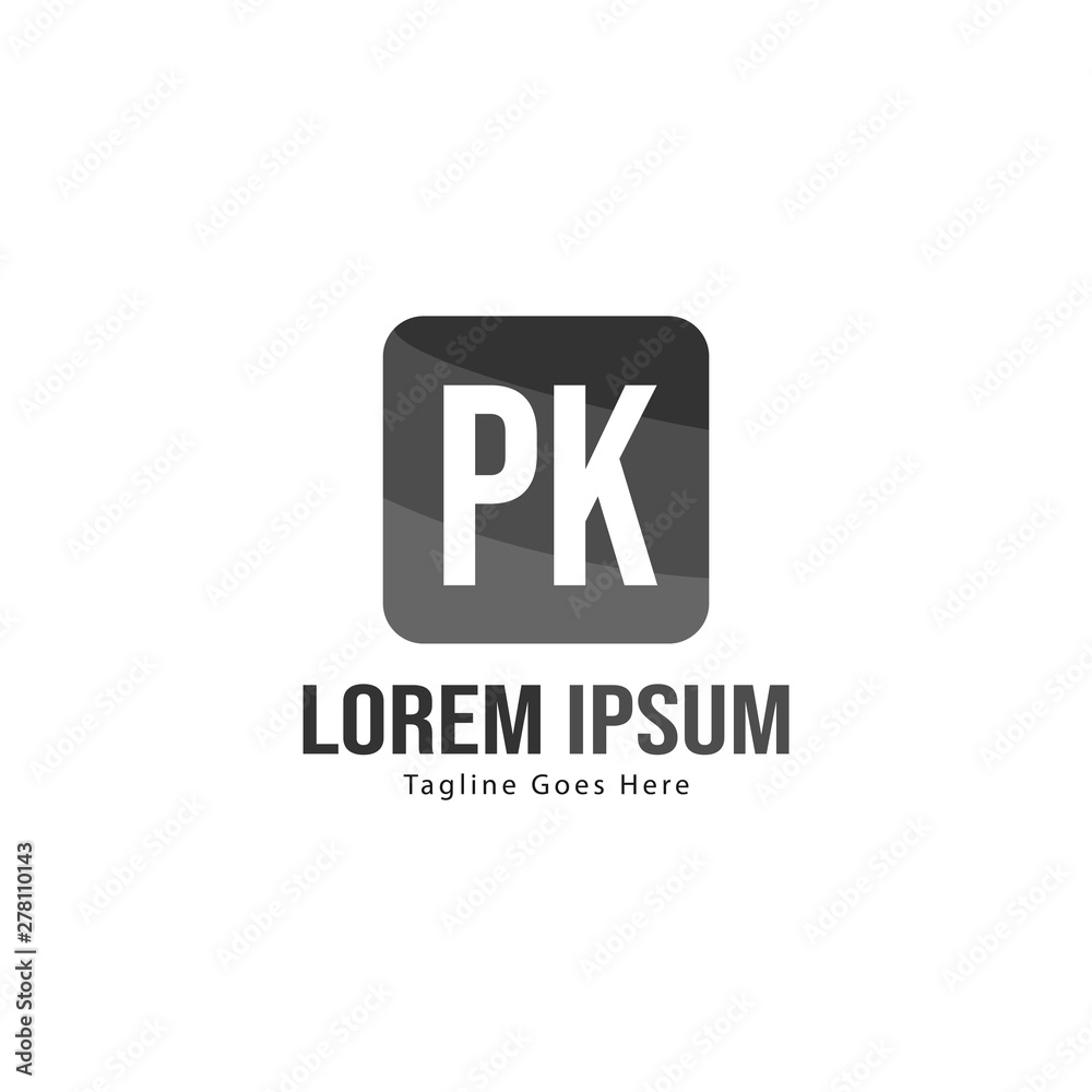 Initial PK logo template with modern frame. Minimalist PK letter logo vector illustration Initial PK logo template with modern frame. Minimalist PK letter logo vector illustration