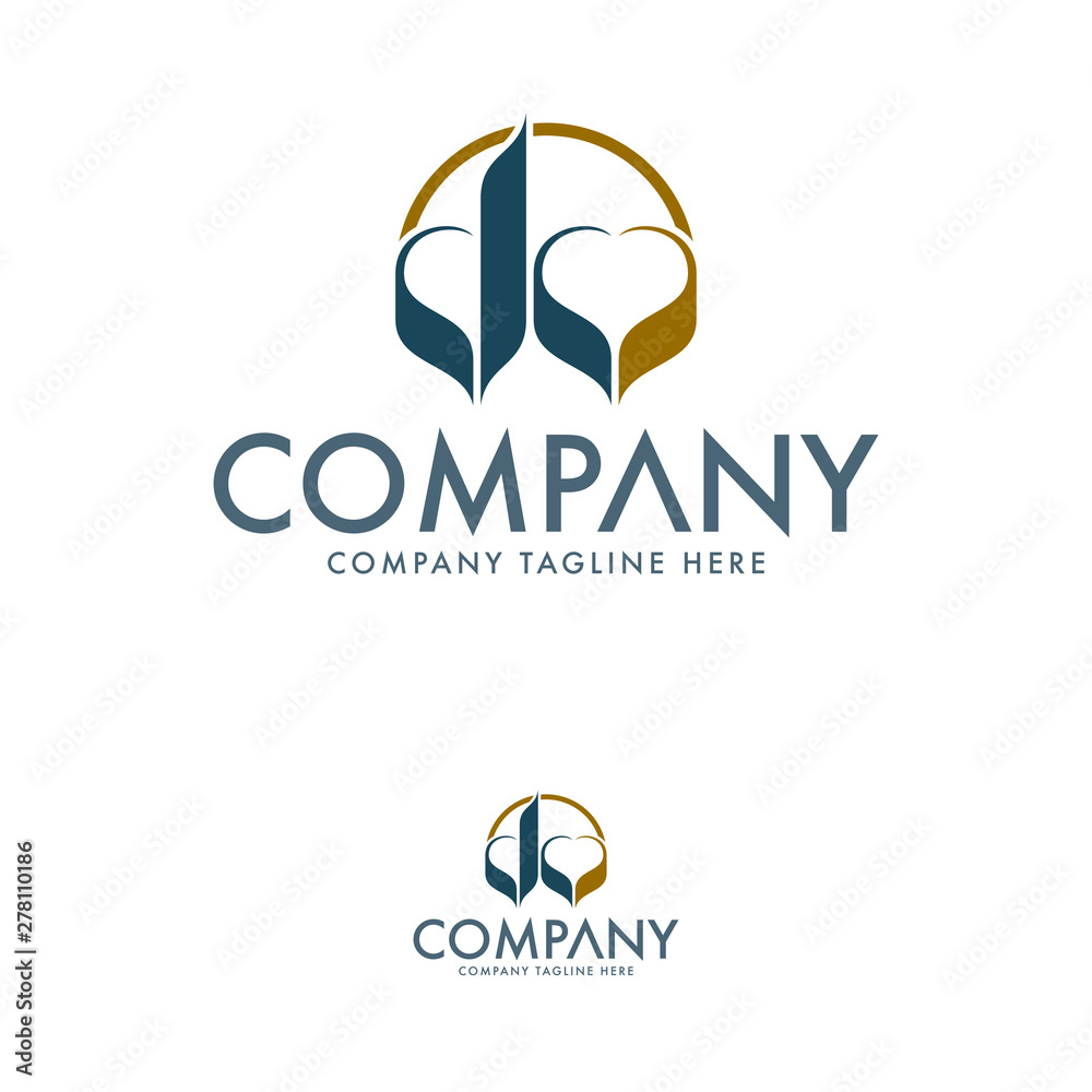 Creative DK and Heart Logo Design Template Creative DK and Heart Logo Design Template