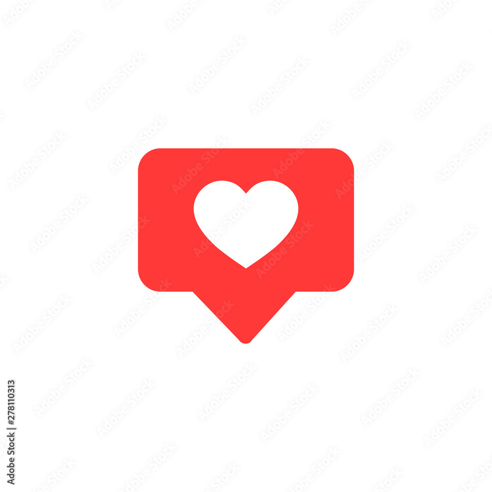 Vector icon like.Thumbs up social media with heart shape. Social media red icon on isolated background. vector eps10