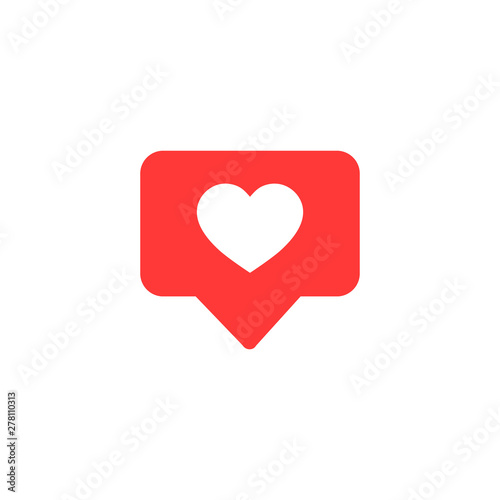Vector icon like.Thumbs up social media with heart shape. Social media red icon on isolated background. vector eps10