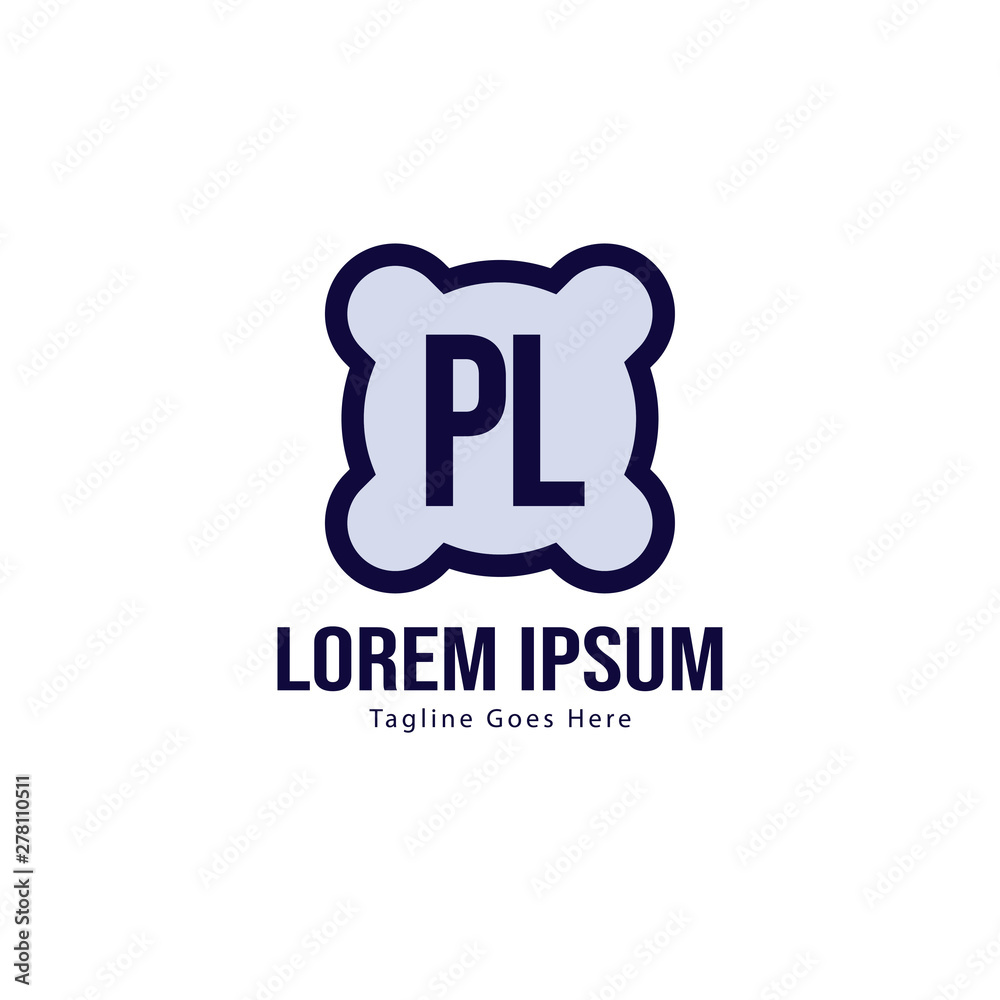 Initial PL logo template with modern frame. Minimalist PL letter logo vector illustration Initial PL logo template with modern frame. Minimalist PL letter logo vector illustration