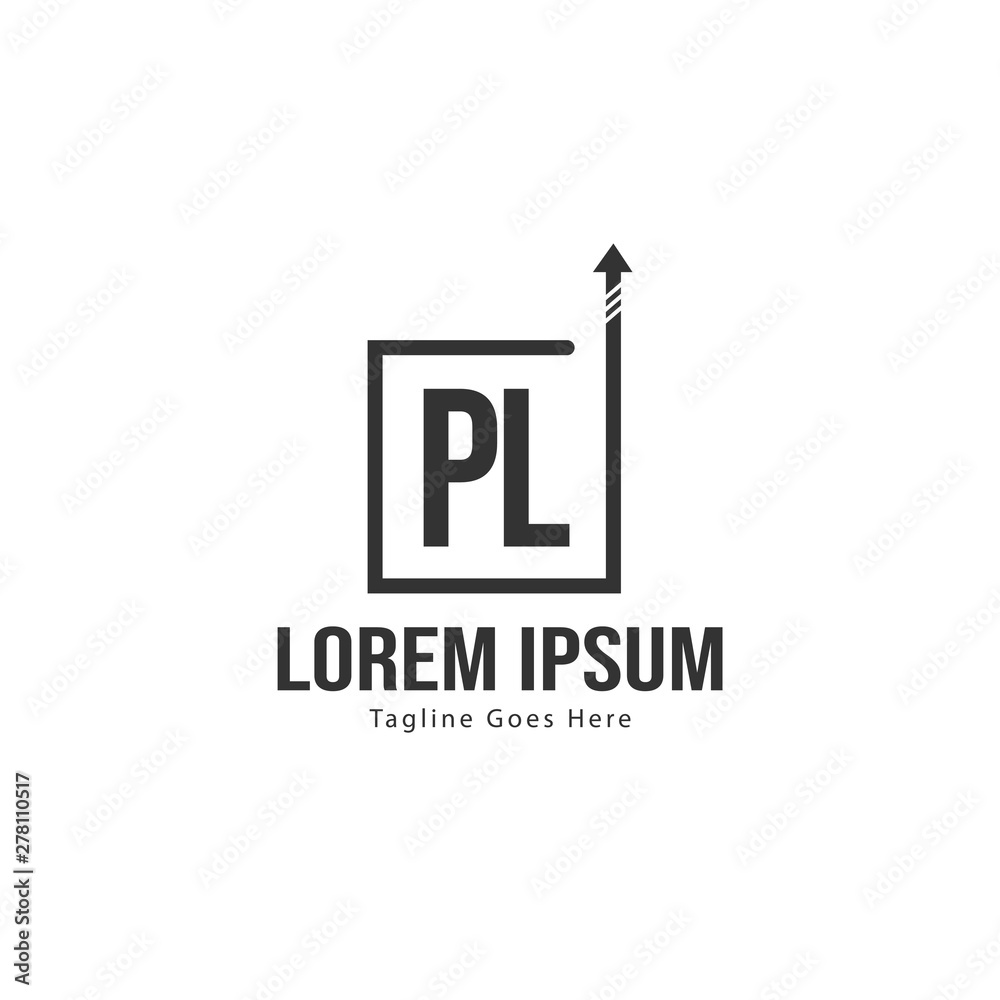 Initial PL logo template with modern frame. Minimalist PL letter logo vector illustration Initial PL logo template with modern frame. Minimalist PL letter logo vector illustration