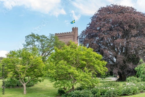 Karnan tower in park in Helsingborg Sweden photo