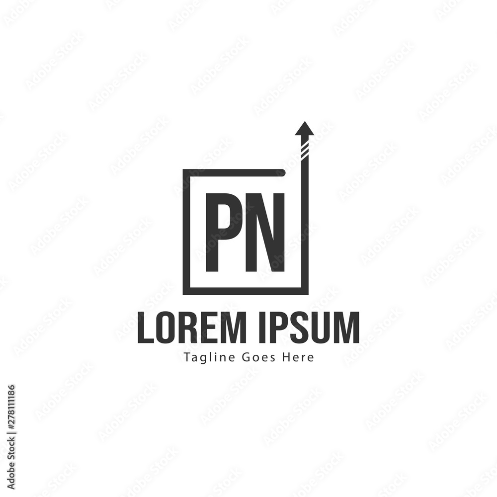 Initial PN logo template with modern frame. Minimalist PN letter logo vector illustration Initial PN logo template with modern frame. Minimalist PN letter logo vector illustration