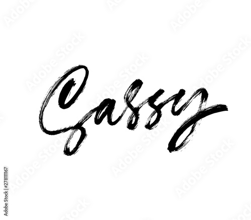 Sassy handwritten ink brush vector lettering. Teenager, impertinent youth slogan.