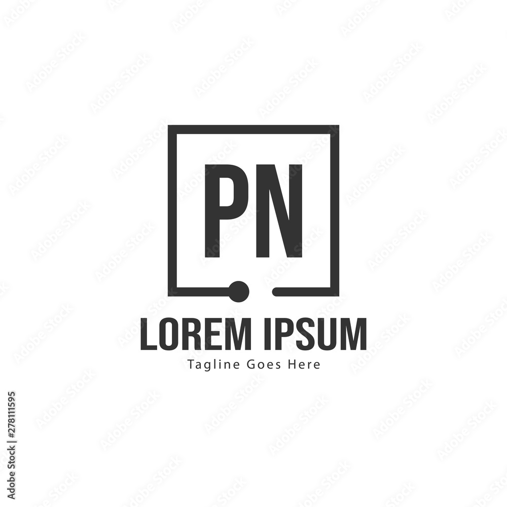 Initial PN logo template with modern frame. Minimalist PN letter logo vector illustration Initial PN logo template with modern frame. Minimalist PN letter logo vector illustration