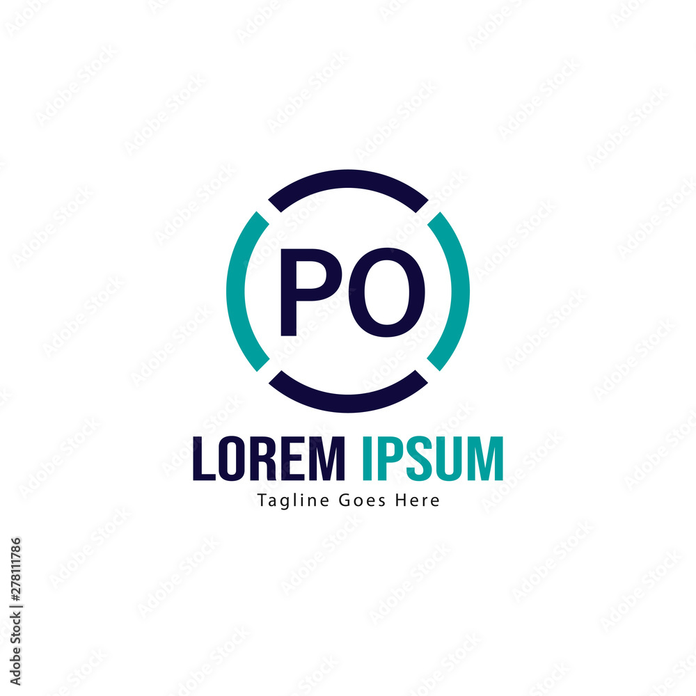 Initial PO logo template with modern frame. Minimalist PO letter logo vector illustration Initial PO logo template with modern frame. Minimalist PO letter logo vector illustration