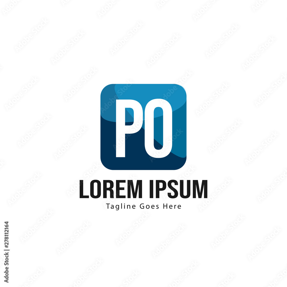 Initial PO logo template with modern frame. Minimalist PO letter logo vector illustration Initial PO logo template with modern frame. Minimalist PO letter logo vector illustration