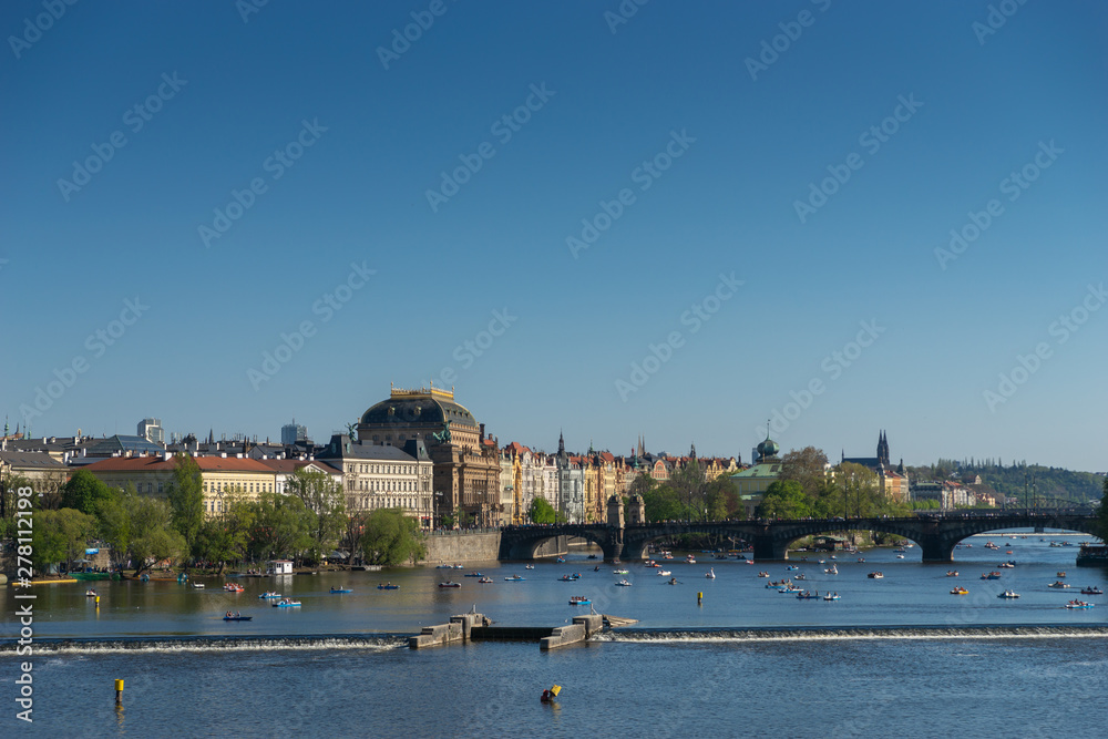 National Theatre and Legion Bridge over the River Vltava Prague