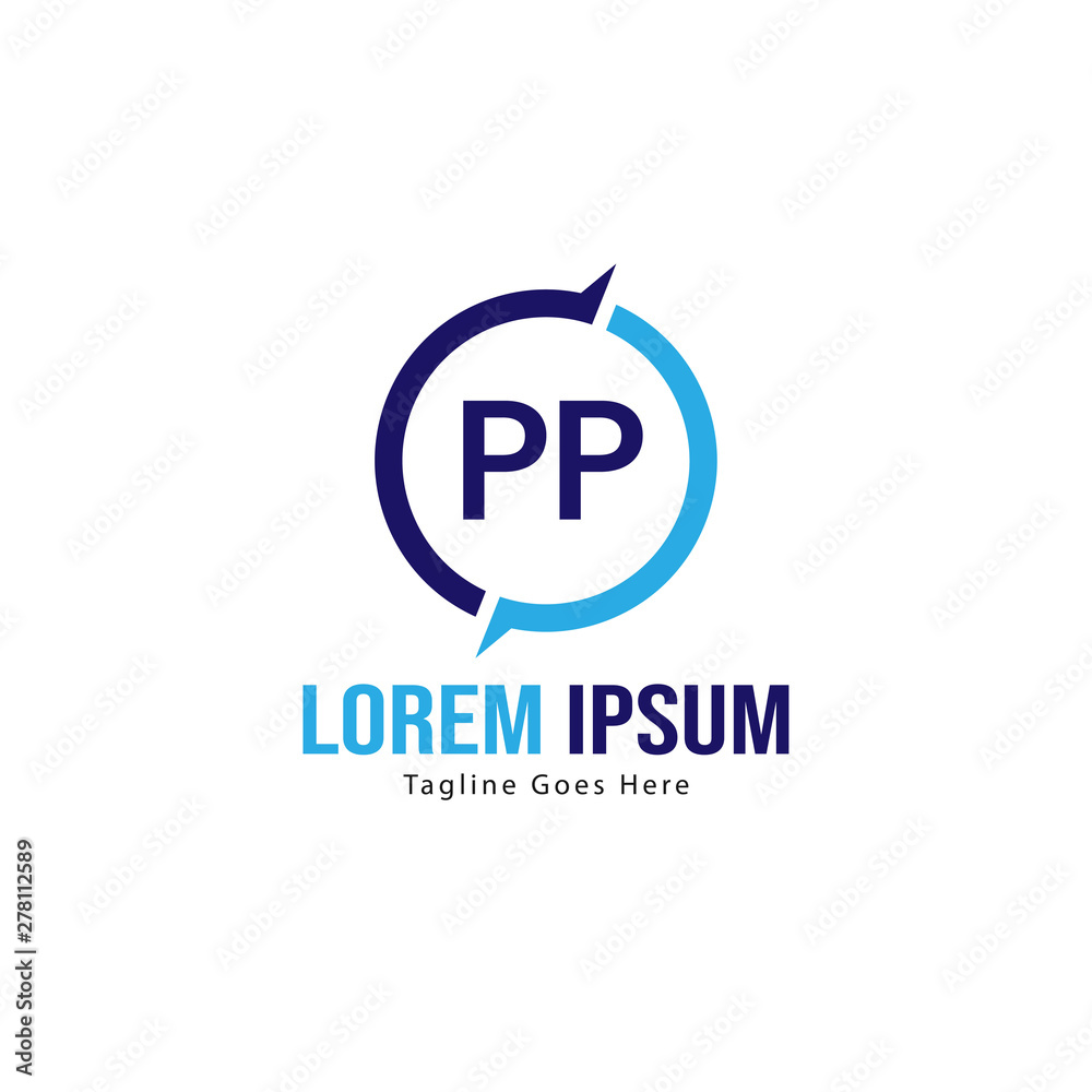Initial PP logo template with modern frame. Minimalist PP letter logo vector illustration Initial PP logo template with modern frame. Minimalist PP letter logo vector illustration