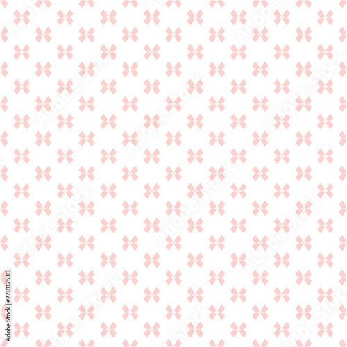Subtle vector seamless pattern with small pink bows. Delicate girlish background