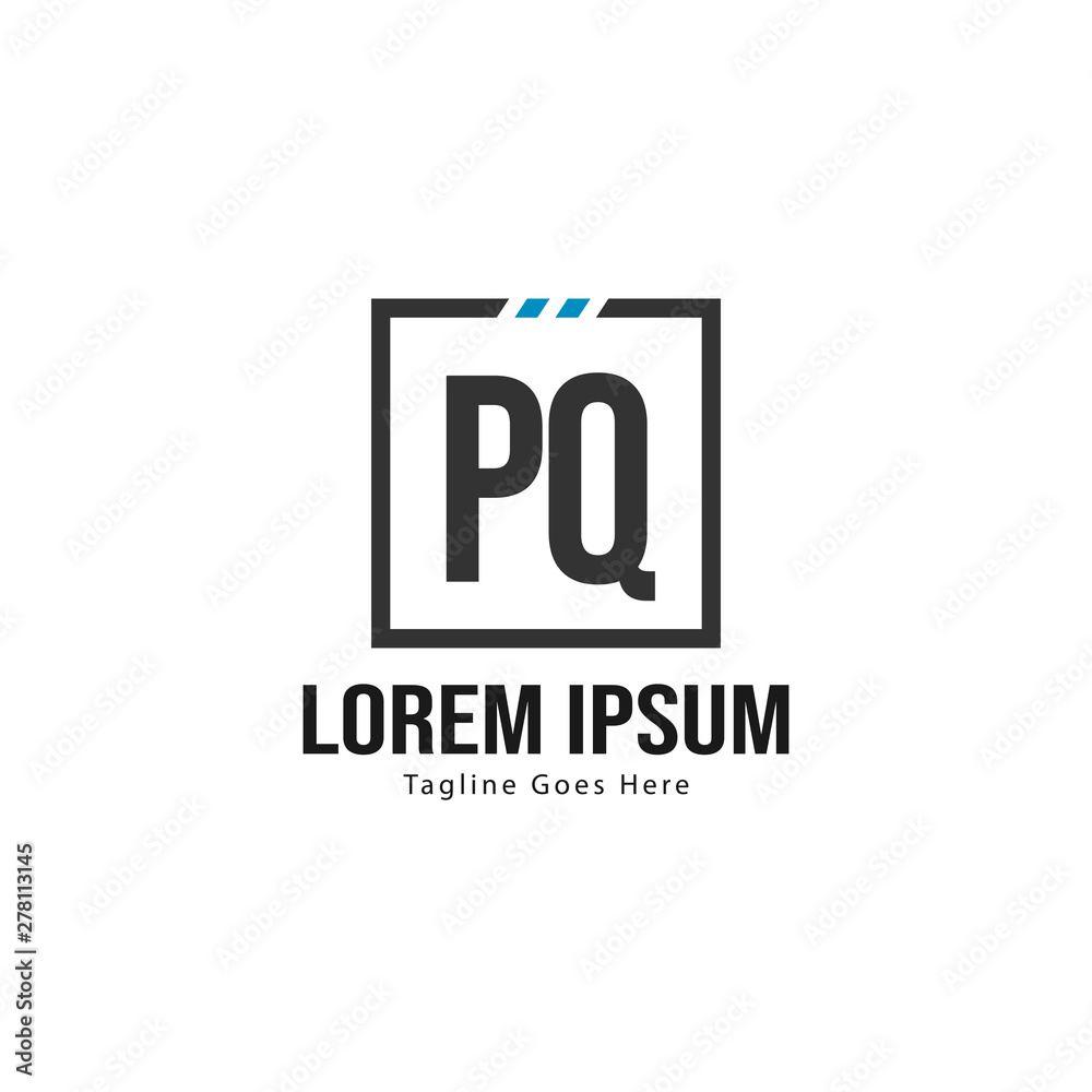 Initial PQ logo template with modern frame. Minimalist PQ letter logo vector illustration Initial PQ logo template with modern frame. Minimalist PQ letter logo vector illustration