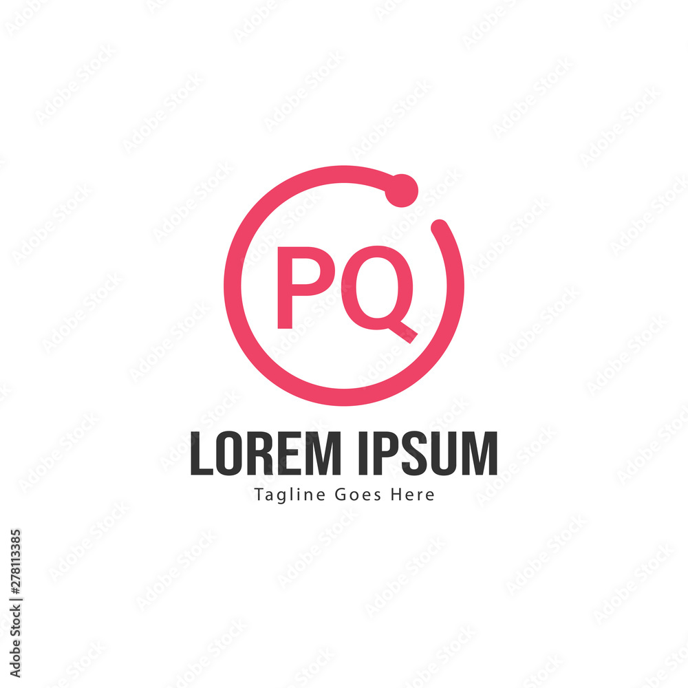 Initial PQ logo template with modern frame. Minimalist PQ letter logo vector illustration Initial PQ logo template with modern frame. Minimalist PQ letter logo vector illustration
