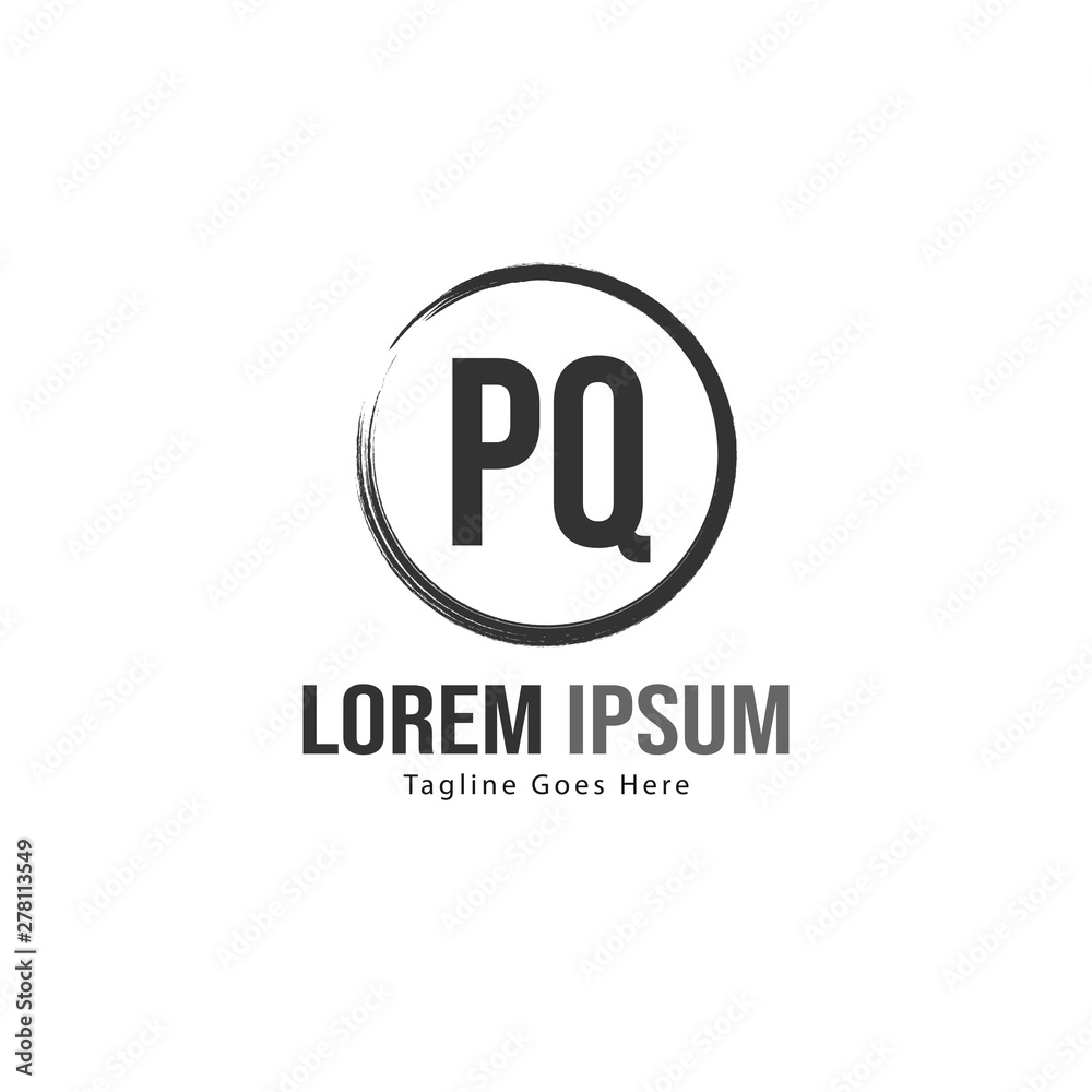 Initial PQ logo template with modern frame. Minimalist PQ letter logo vector illustration Initial PQ logo template with modern frame. Minimalist PQ letter logo vector illustration