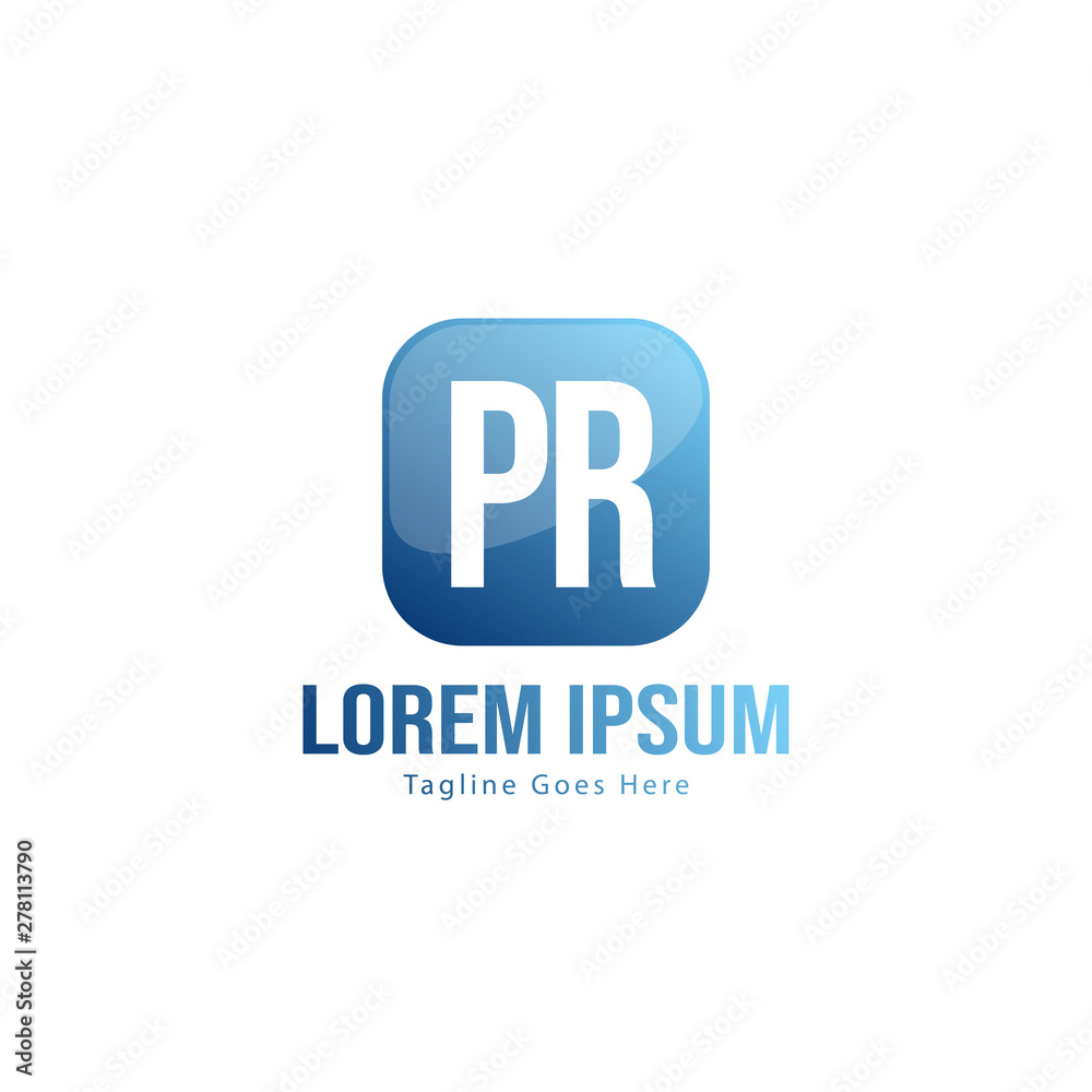 Initial PR logo template with modern frame. Minimalist PR letter logo vector illustration Initial PR logo template with modern frame. Minimalist PR letter logo vector illustration