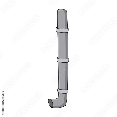 gutter water roof cartoon illustration isolated on white background