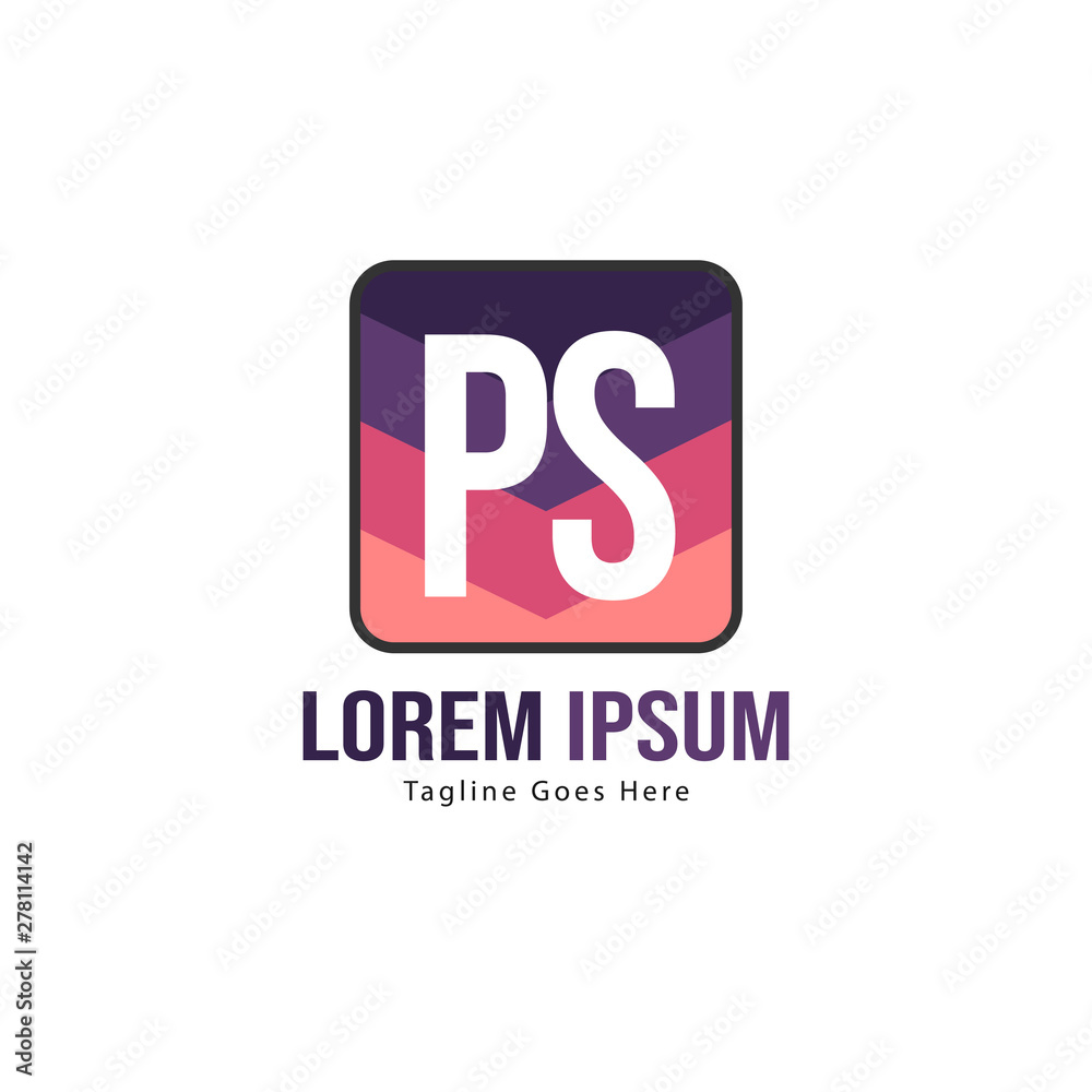 Fototapeta premium Initial PS logo template with modern frame. Minimalist PS letter logo vector illustration