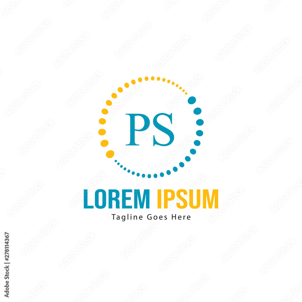Fototapeta premium Initial PS logo template with modern frame. Minimalist PS letter logo vector illustration