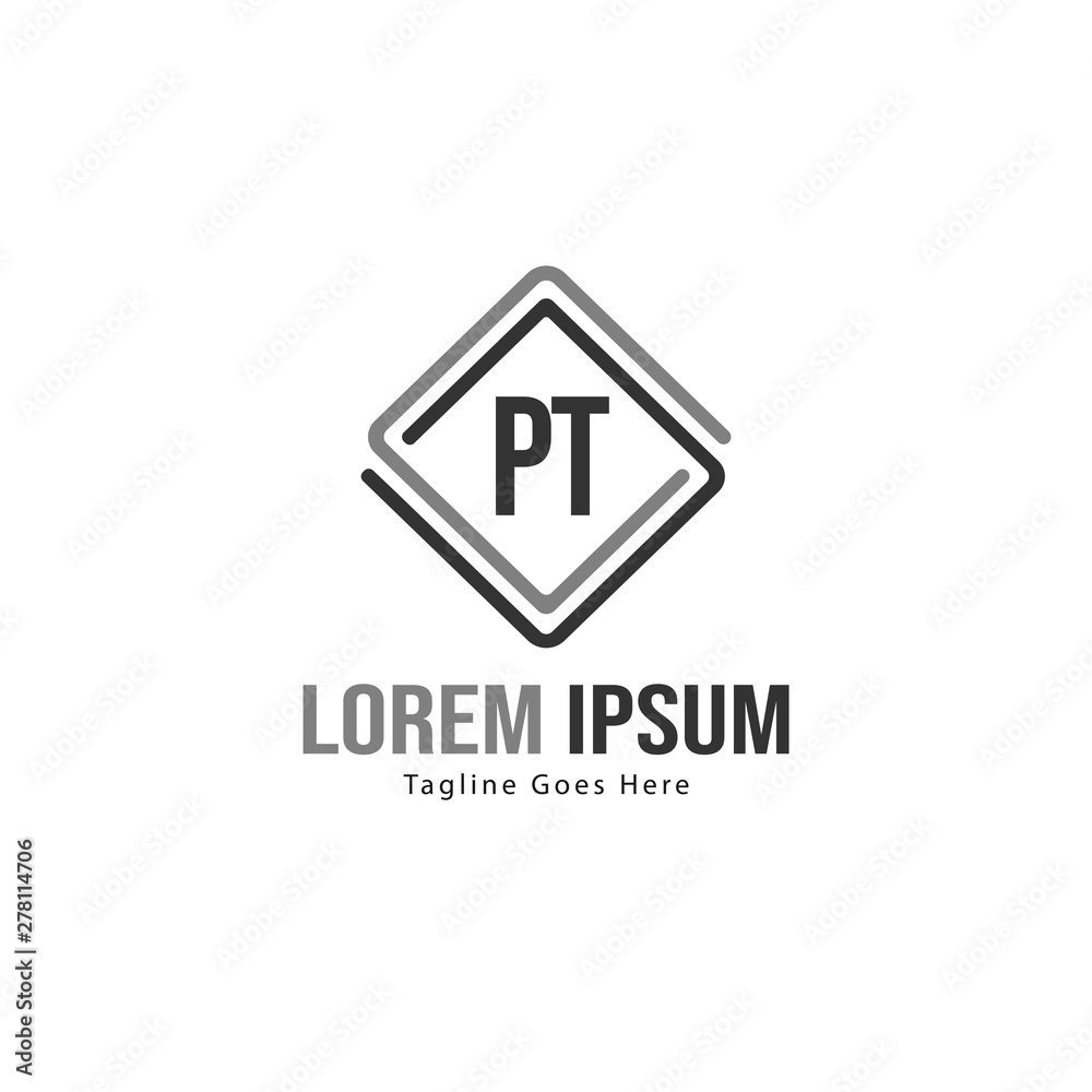 Initial PT logo template with modern frame. Minimalist PT letter logo vector illustration Initial PT logo template with modern frame. Minimalist PT letter logo vector illustration