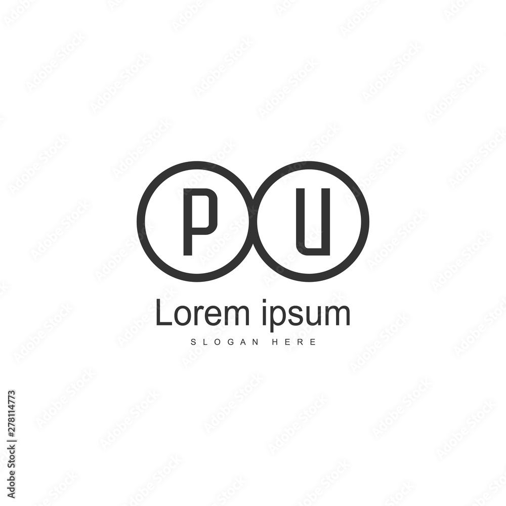Initial PU logo template with modern frame. Minimalist PU letter logo vector illustration Initial PU logo template with modern frame. Minimalist PU letter logo vector illustration