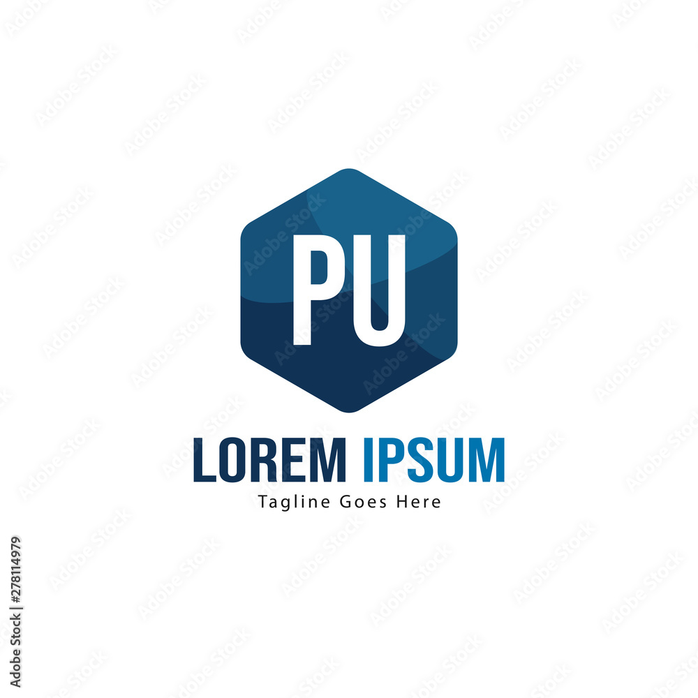 Initial PU logo template with modern frame. Minimalist PU letter logo vector illustration Initial PU logo template with modern frame. Minimalist PU letter logo vector illustration