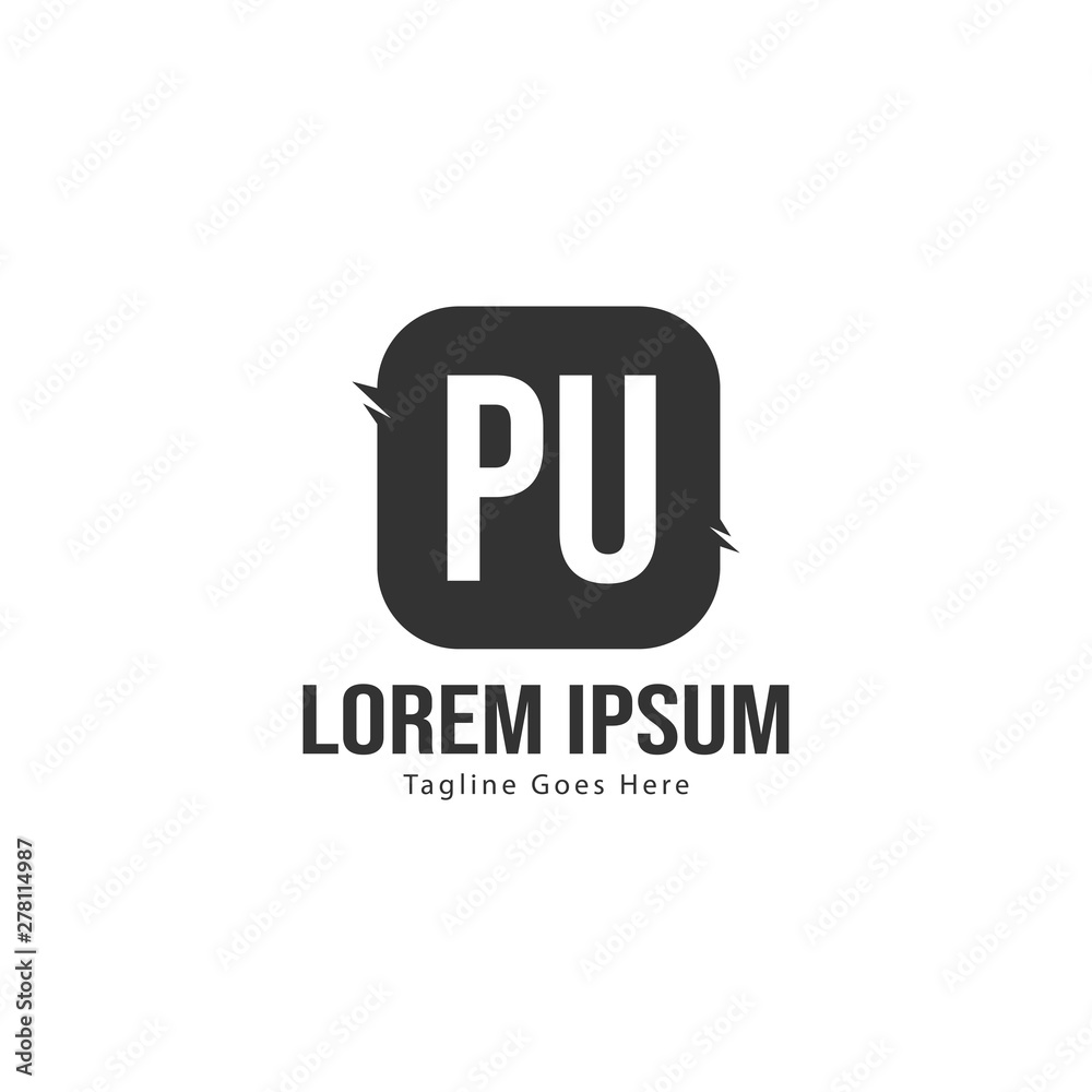 Initial PU logo template with modern frame. Minimalist PU letter logo vector illustration Initial PU logo template with modern frame. Minimalist PU letter logo vector illustration