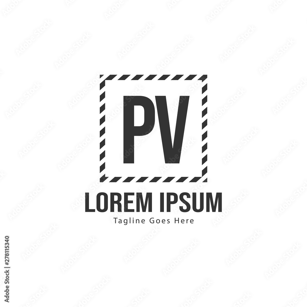 Initial PV logo template with modern frame. Minimalist PV letter logo vector illustration Initial PV logo template with modern frame. Minimalist PV letter logo vector illustration