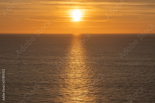 Etretat  France - 05 31 2019  sunset over the sea of Etretat