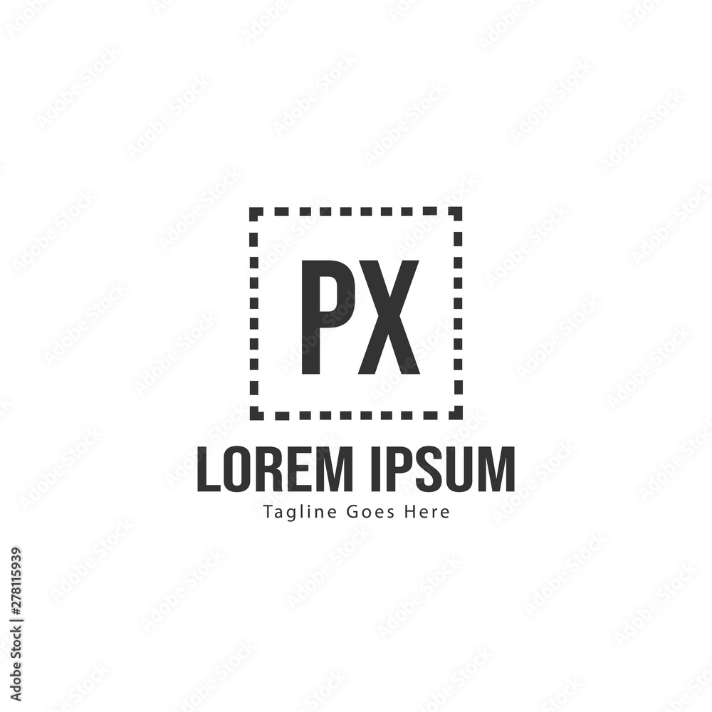 Fototapeta premium Initial PX logo template with modern frame. Minimalist PX letter logo vector illustration