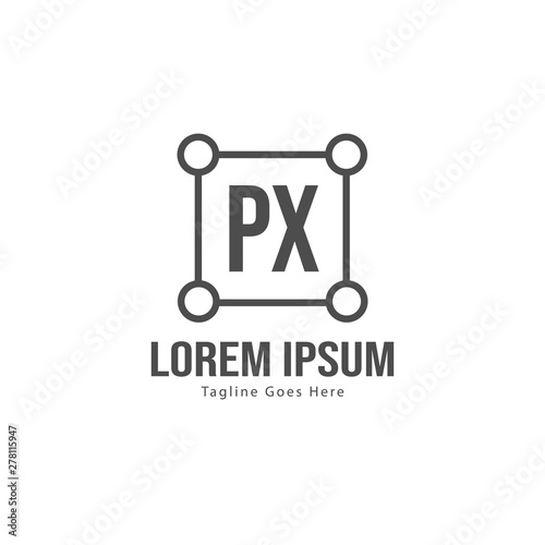 Initial PX logo template with modern frame. Minimalist PX letter logo vector illustration